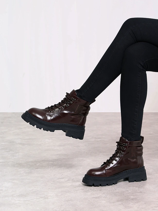 Ботинки женские зимние, цвет коричневый, натуральная масляная кожа 1013343M | 9