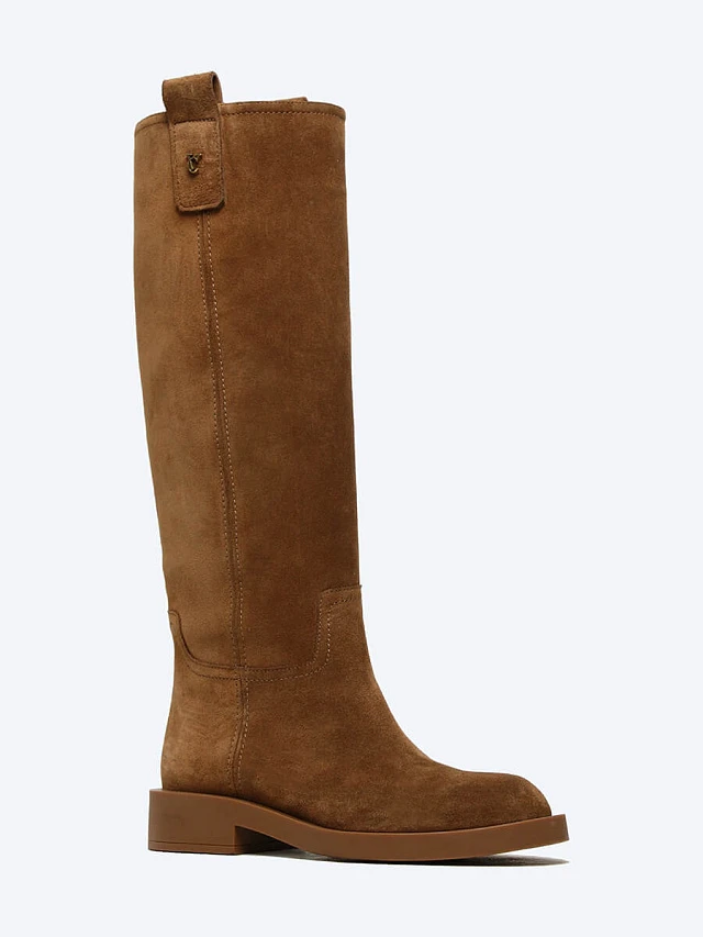 Сапоги женские зимние, цвет рыжий, натуральный спилок 1821124M | 1