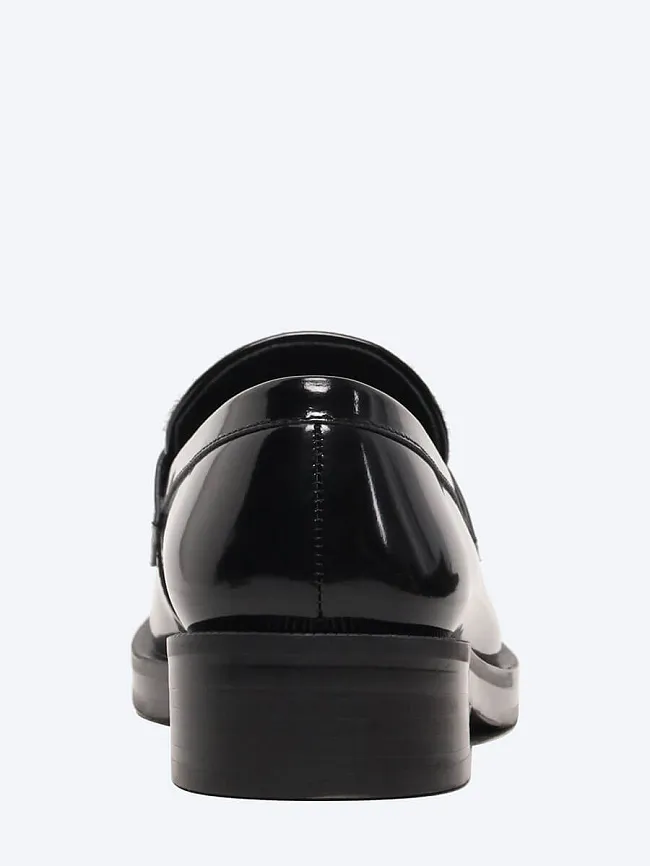 Лоферы женские всесезонные, цвет черный, натуральная кожа/натуральный мех (пони) 1820973-1 | 5