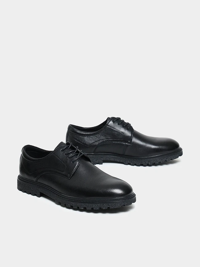 Полуботинки мужские демисезонные, цвет черный, натуральная кожа M24VC080 | 3