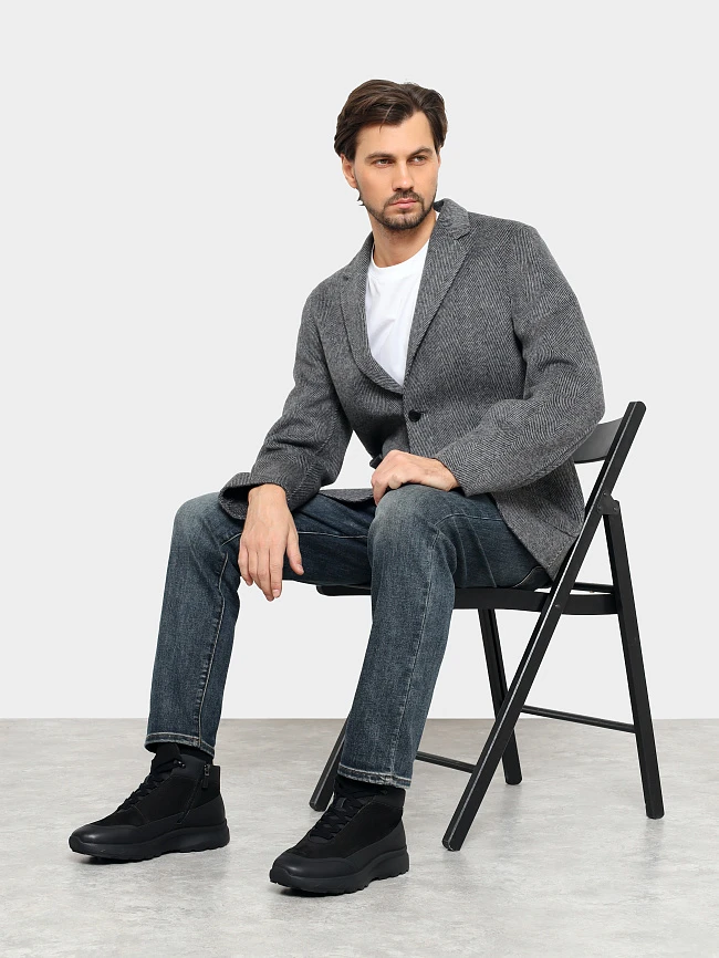 Ботинки мужские зимние, цвет черный, натуральная кожа/натуральный спилок M1782078M | 11