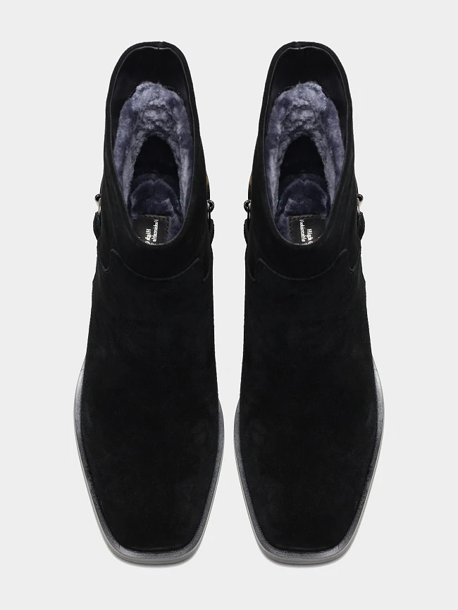 Полусапоги женские зимние, цвет черный, натуральный спилок 1494721M | 4