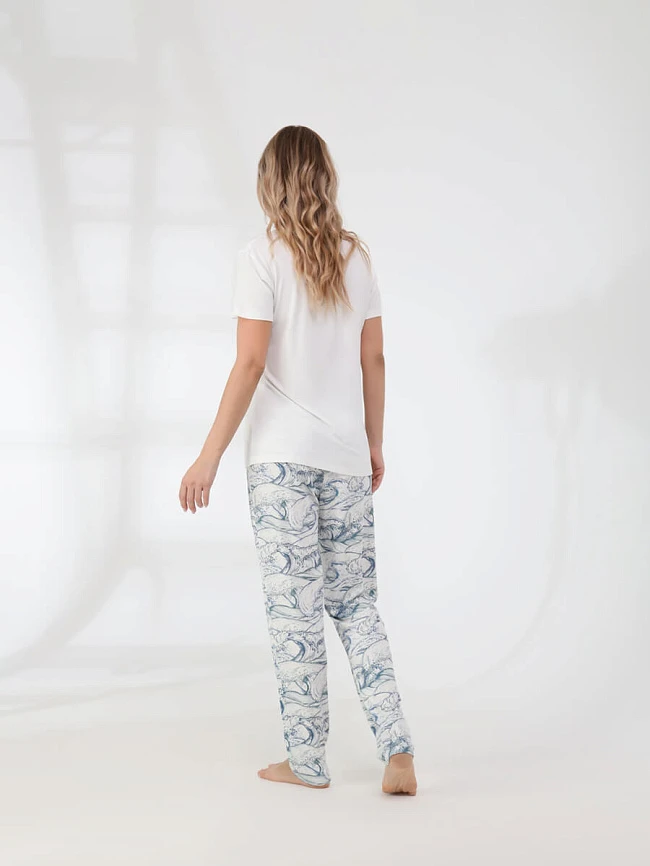 Пижама (футболка+брюки) женская всесезонные TR507-02 | 2