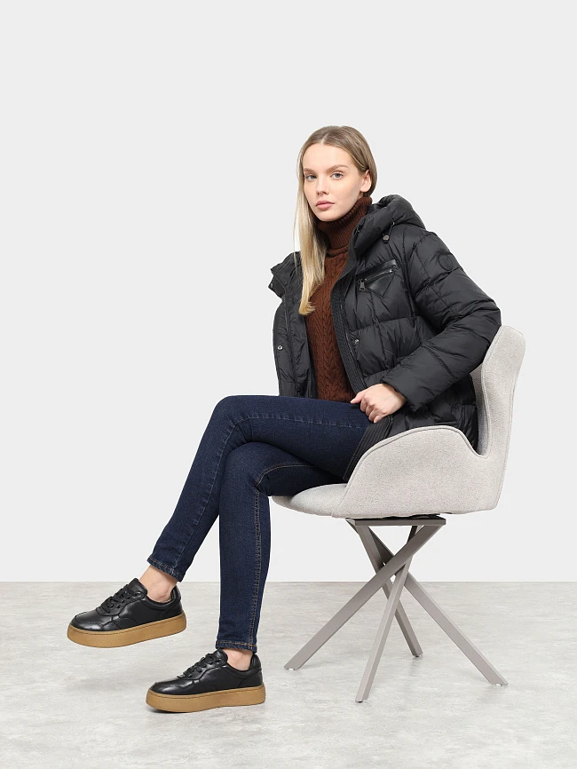 Кеды женские демисезонные, цвет черный, натуральная кожа 7210356 | 10