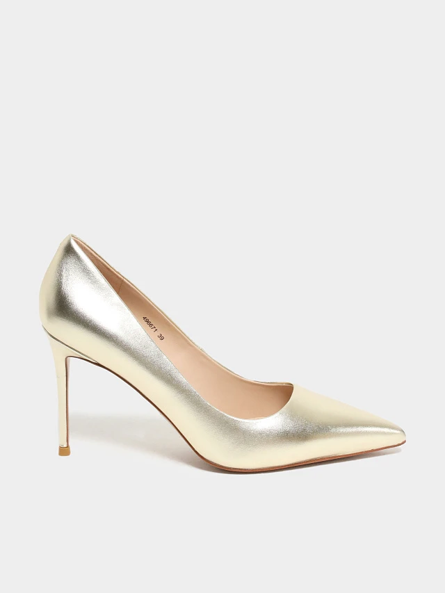 Туфли женские всесезонные, цвет золотой, натуральная кожа 496671 | 1