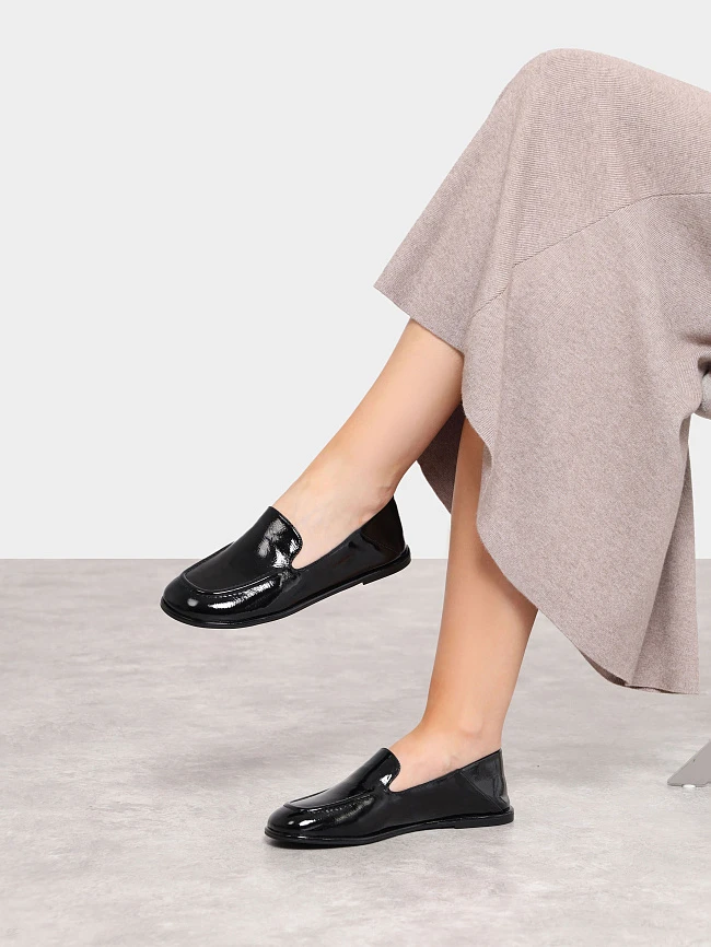 Лоферы женские всесезонные, цвет черный, натуральная кожа и полимерные материалы 1849752 | 10