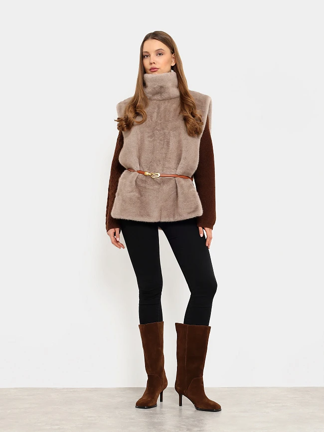 Сапоги женские демисезонные, цвет коричневый, натуральный спилок 1731146 | 8