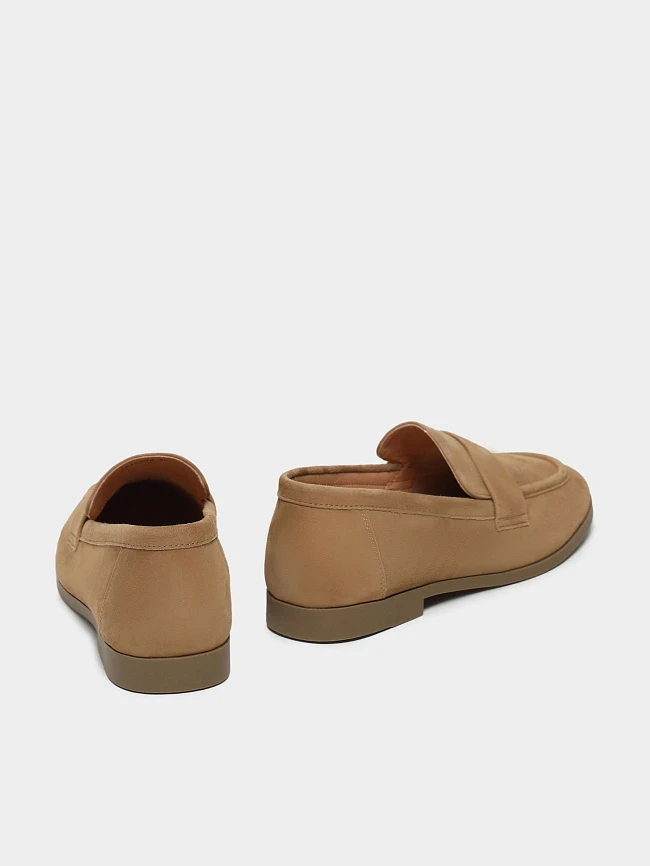 Лоферы женские всесезонные, цвет рыжий, натуральный велюр 3630230 | 4