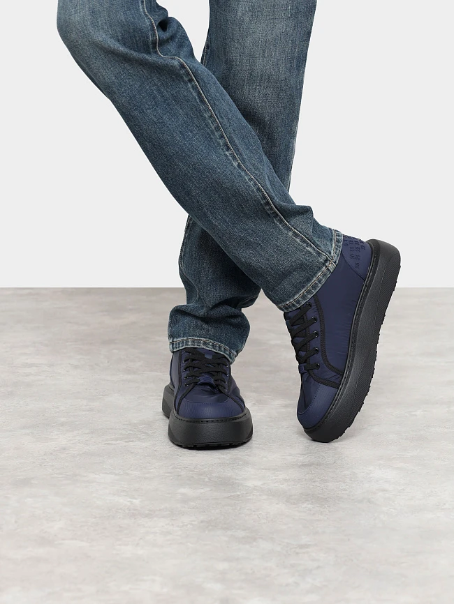 Кеды мужские зимние, цвет синий, текстиль M03051M | 8