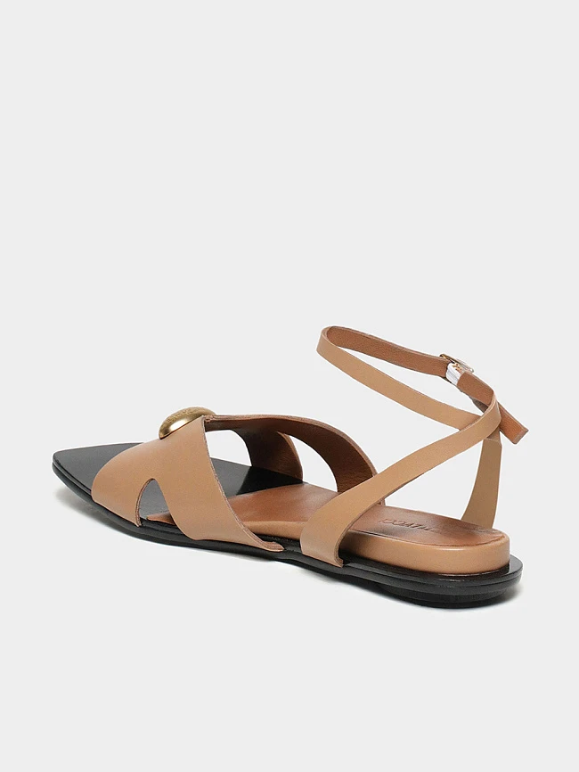 Сандалии женские летние, цвет бежевый, натуральная кожа 7210501 | 3