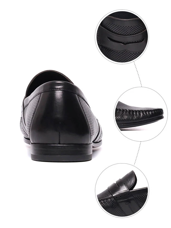 Лоферы M1021404 мужские цвет черный, натуральная кожа M1021404        | 5