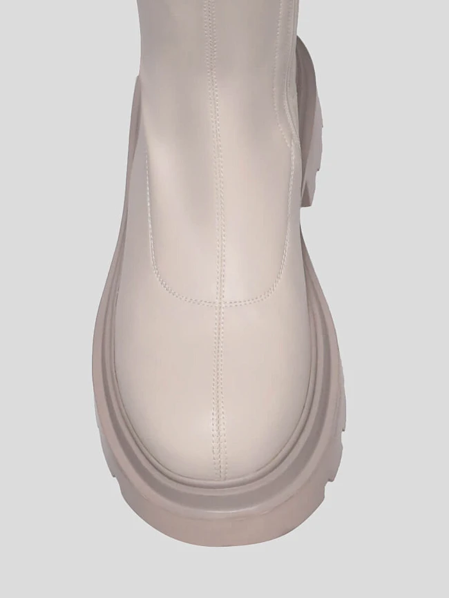 Сапоги женские демисезонные, цвет молочный, искусственная кожа 1847757 | 4