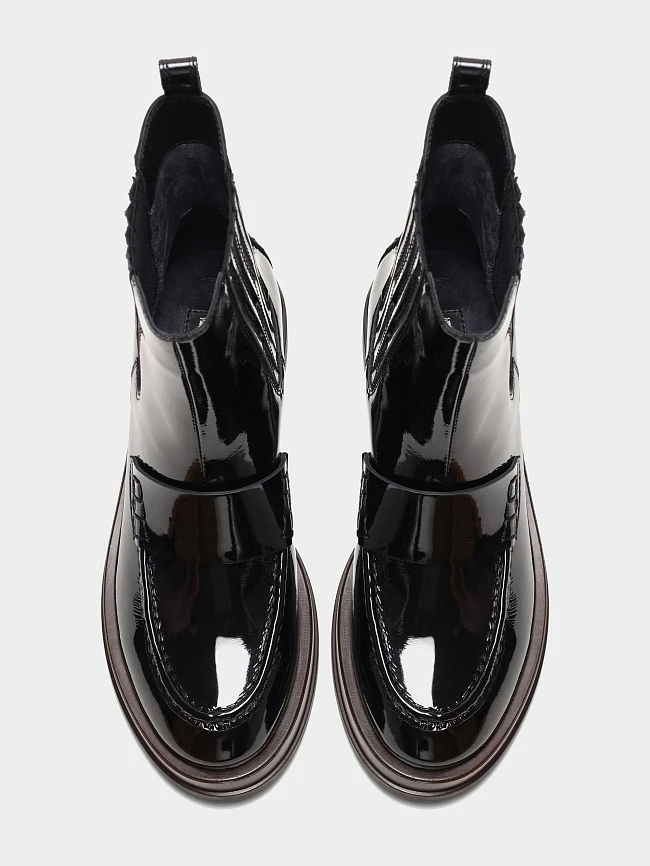 Ботинки женские демисезонные, цвет черный, натуральная лаковая кожа 1821623 | 5