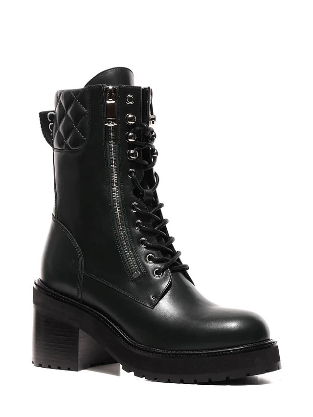 Полусапоги 141476 женские цвет зеленый, натуральная кожа 141476          | 1