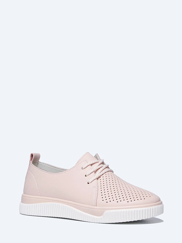 Полуботинки женские всесезонные, цвет пудровый, натуральная кожа и полимерные материалы 221025 | 1