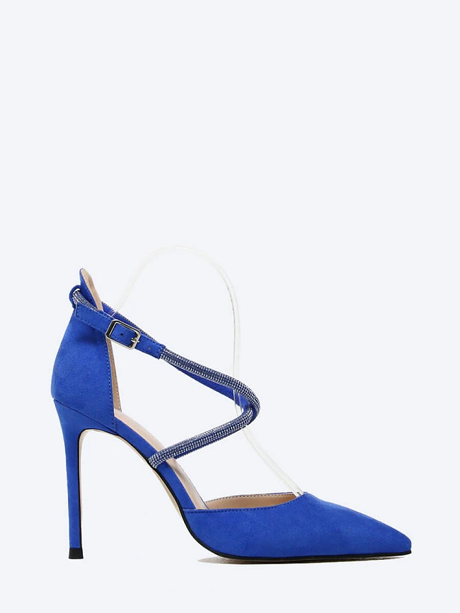 Туфли женские летние, цвет синий, искусственный велюр 2390105 | 2