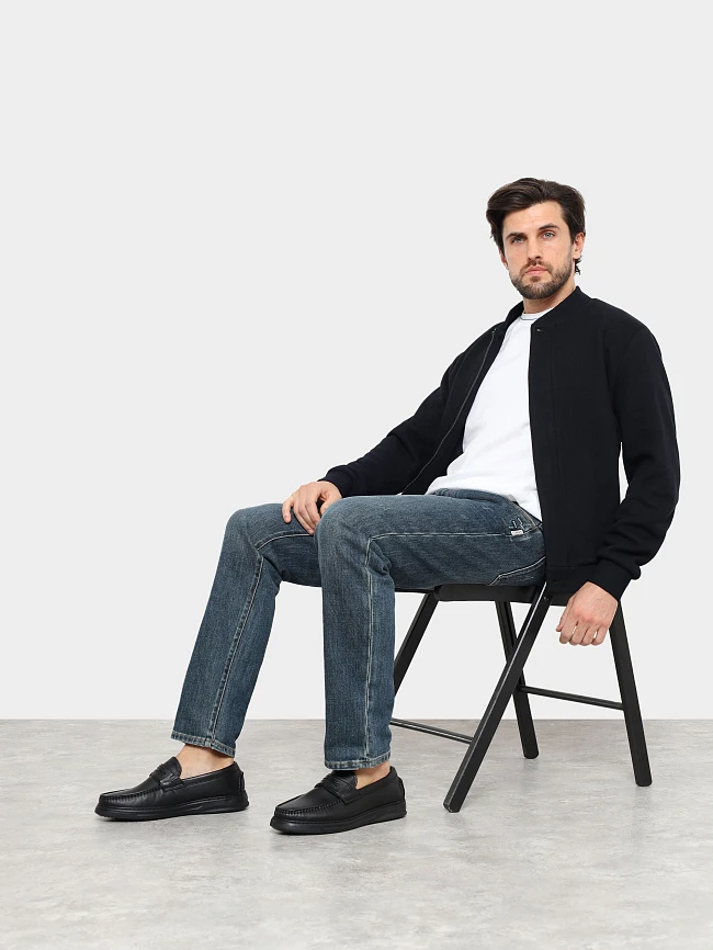 Лоферы мужские зимние, цвет черный, натуральная кожа M80747M | 11