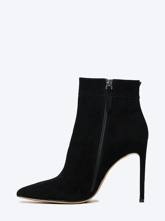 Ботильоны женские демисезонные, цвет черный, натуральный велюр 495989 | 3