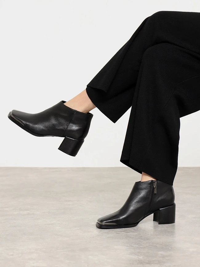 Ботильоны женские всесезонные, цвет черный, натуральная кожа 642274 | 7