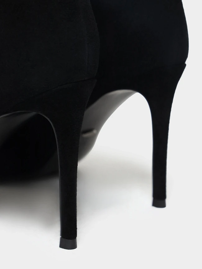 Полусапоги женские демисезонные, цвет черный, натуральный велюр 1820495 | 7