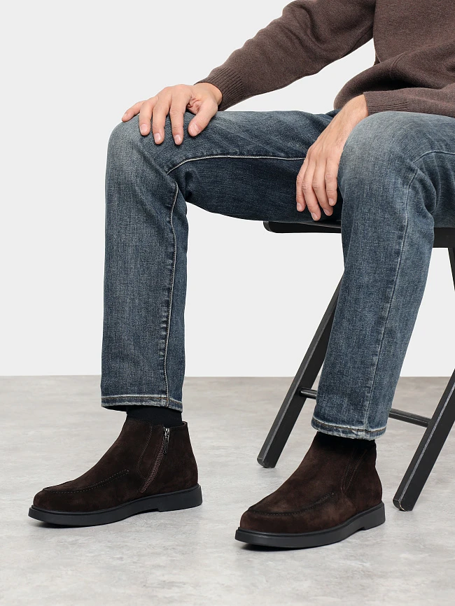 Ботинки мужские зимние, цвет коричневый, натуральный спилок M801244M | 10