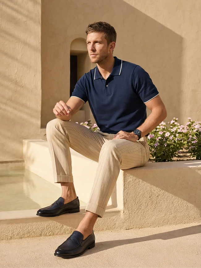 Лоферы мужские демисезон; лето;, цвет синий, натуральная кожа M262232 | 3