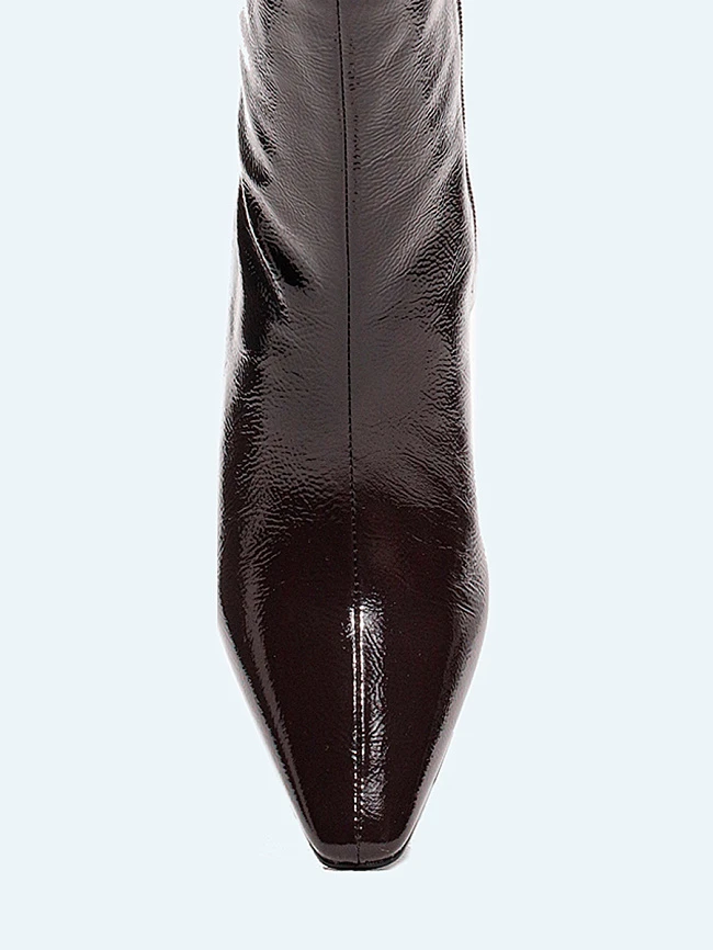 Полусапоги женские всесезонные, цвет фиолетовый, натуральный наплак 944227-L | 4