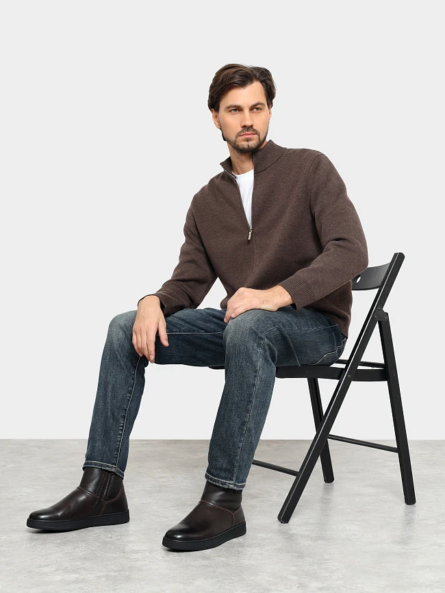 Полусапоги мужские зимние, цвет коричневый, натуральная кожа M254260M | 11