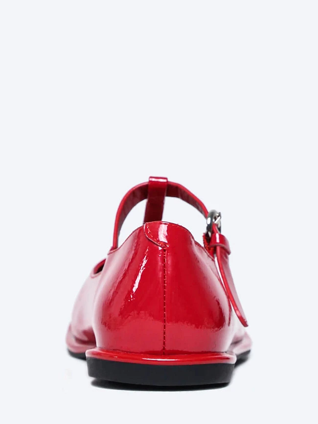 Балетки женские всесезонные, цвет красный, натуральная кожа и полимерные материалы 1849711 | 5