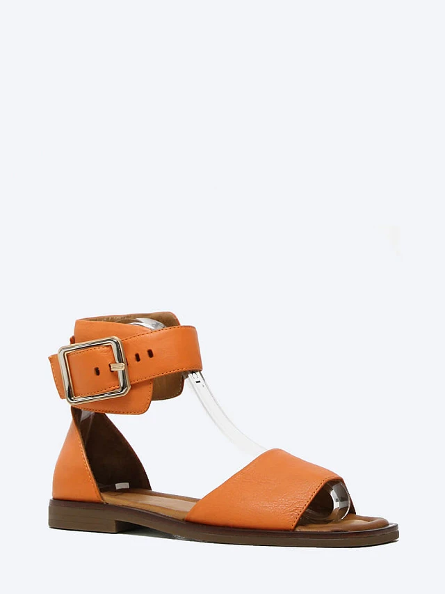 Сандалии женские летние, цвет оранжевый, натуральная кожа 1221440 | 1