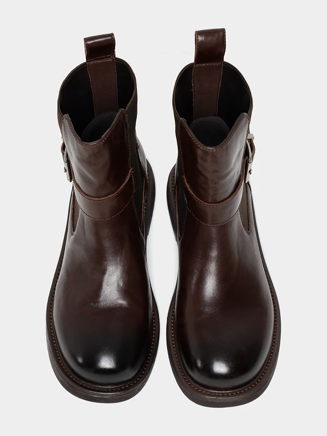 Полусапоги женские демисезонные, цвет коричневый, натуральная кожа 17VC432 | 4