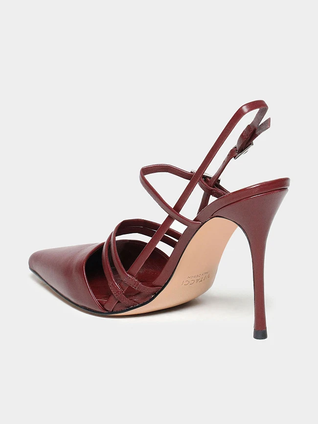 Туфли женские летние, цвет бордовый, натуральная кожа 497716 | 6