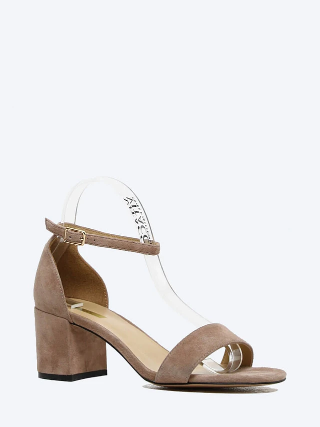 Босоножки женские летние, цвет бежевый, натуральный велюр 1013591 | 1