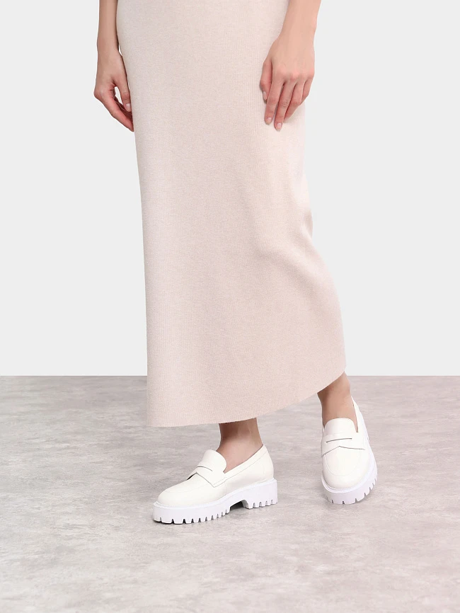 Лоферы женские всесезонные, цвет молочный, натуральная кожа 1013161 | 9