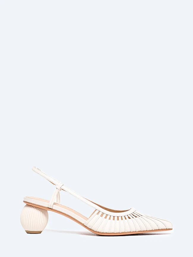 Туфли женские летние, цвет молочный, натуральная кожа 642055 | 2