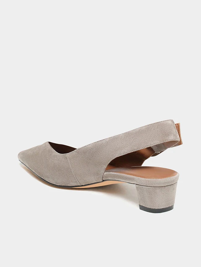 Туфли женские летние, цвет серый, натуральный велюр 7210560 | 3