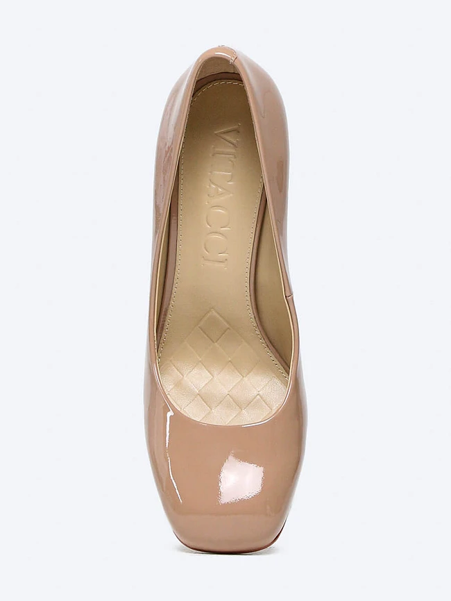 Туфли 496036 женские цвет бежевый, натуральная лаковая кожа 496036 | 4