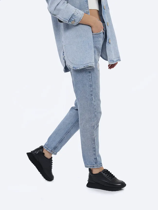 Кроссовки женские демисезонные, цвет черный, натуральная кожа 1013522 | 8