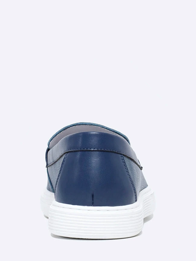 Слипоны мужские демисезонные, цвет синий, натуральная кожа M02VC028 | 5