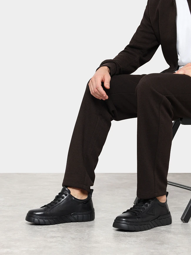 Кеды мужские демисезонные, цвет черный, натуральная кожа M1781529 | 12