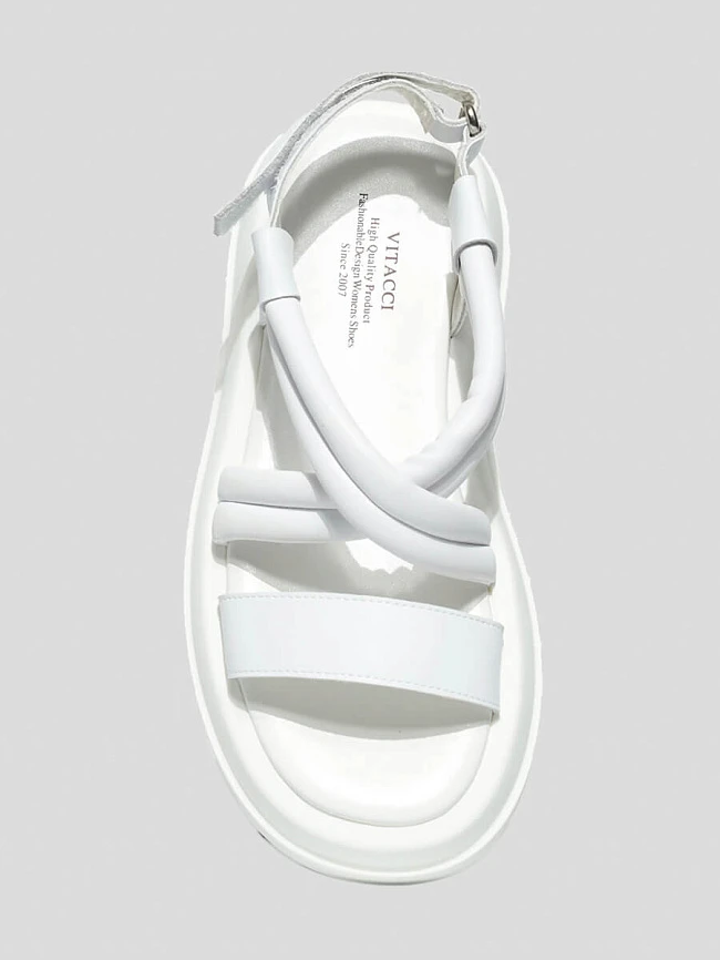 Сандалии женские летние, цвет белый, искусственная кожа/натуральная кожа и полимерные материалы 1846676P | 5