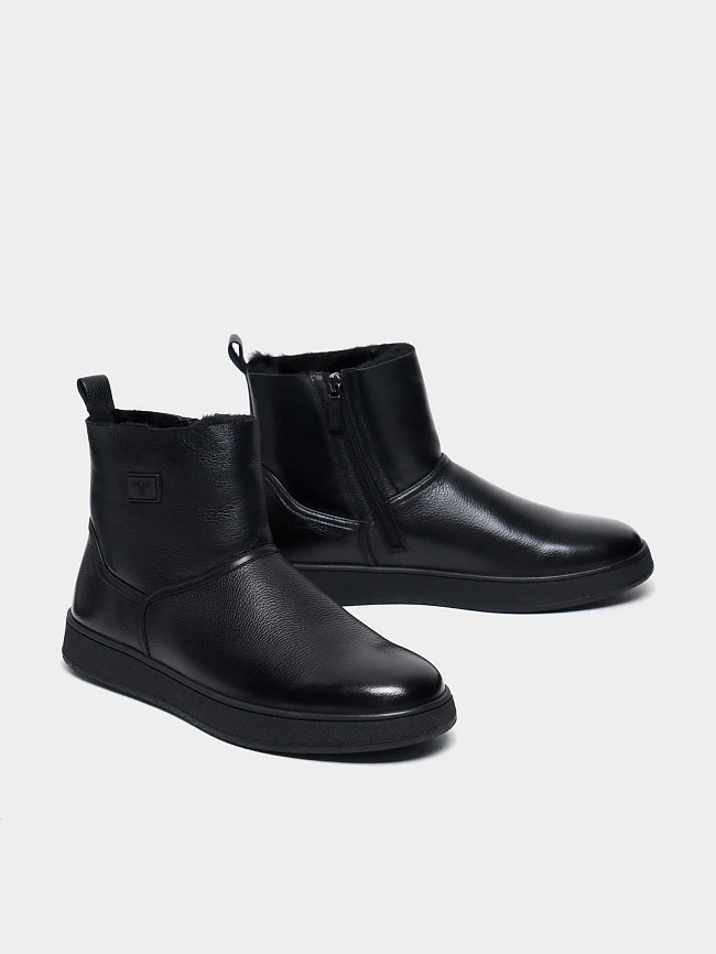 Полусапоги мужские зимние, цвет черный, натуральная кожа M254259M | 3