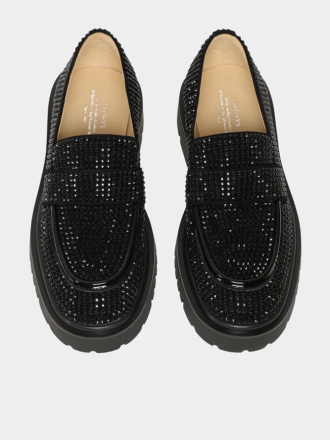 Лоферы женские всесезонные, цвет черный, натуральный велюр 1820529 | 5