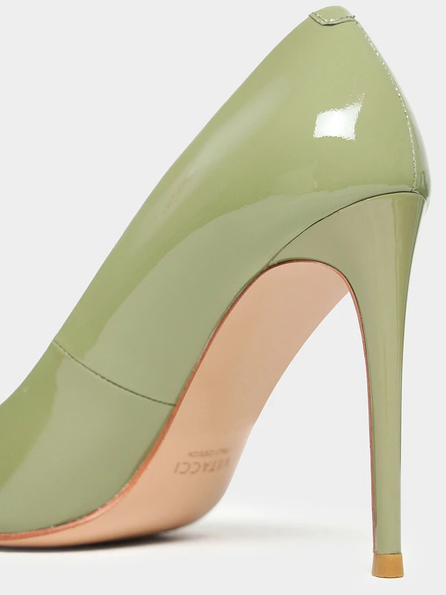 Туфли женские всесезонные, цвет хаки, натуральная лаковая кожа 497408 | 5