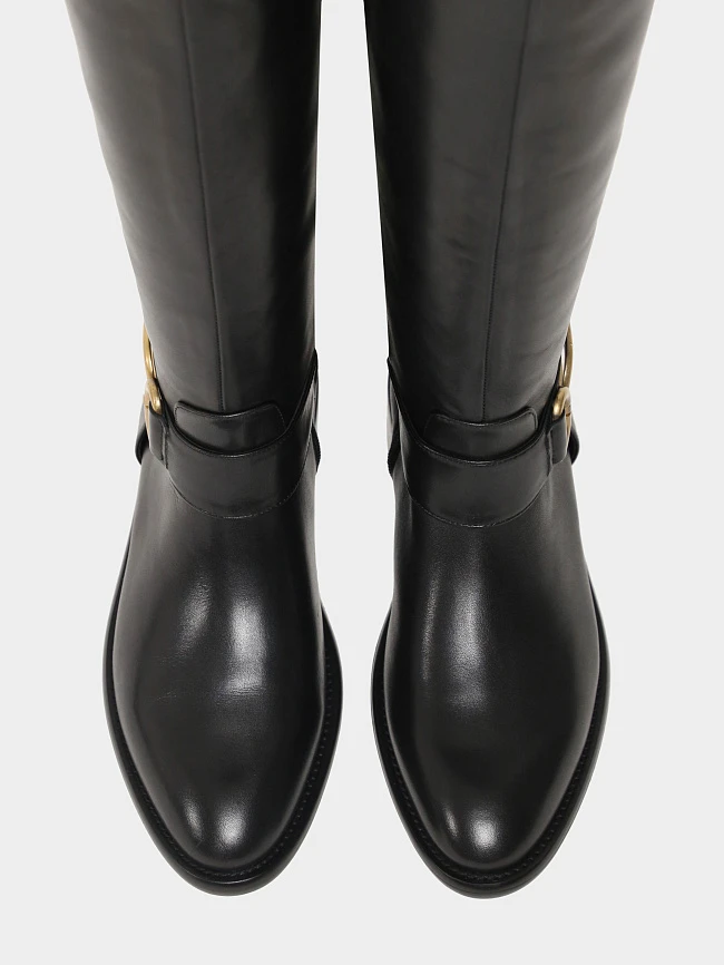 Сапоги женские демисезонные, цвет черный, натуральная кожа 1493648 | 5