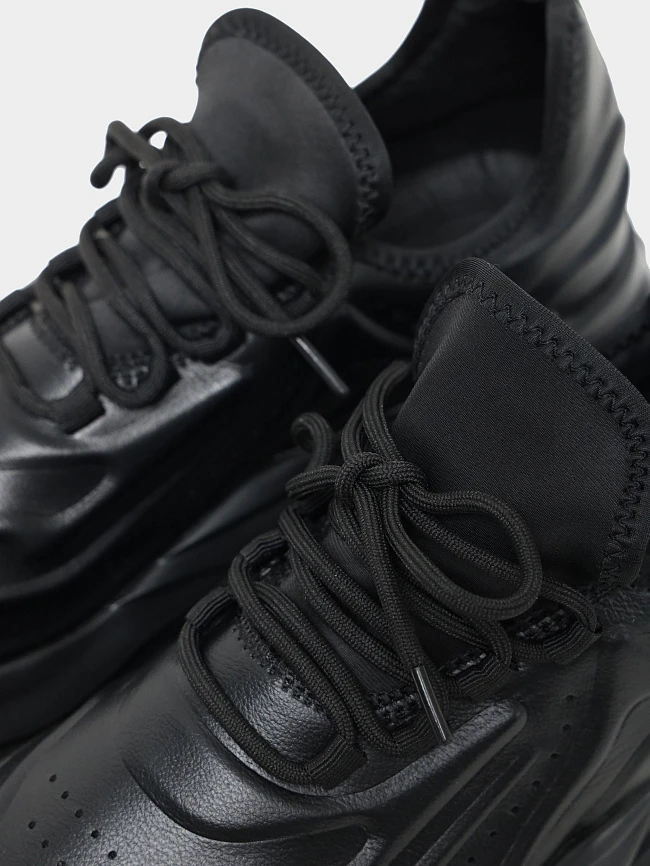 Кроссовки мужские демисезонные, цвет черный, натуральная кожа/текстиль M59VC011 | 6