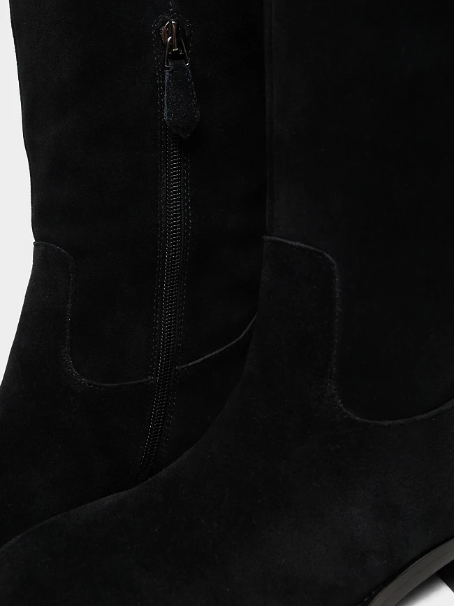 Ботфорты женские демисезонные, цвет черный, натуральный спилок 1731149 | 6