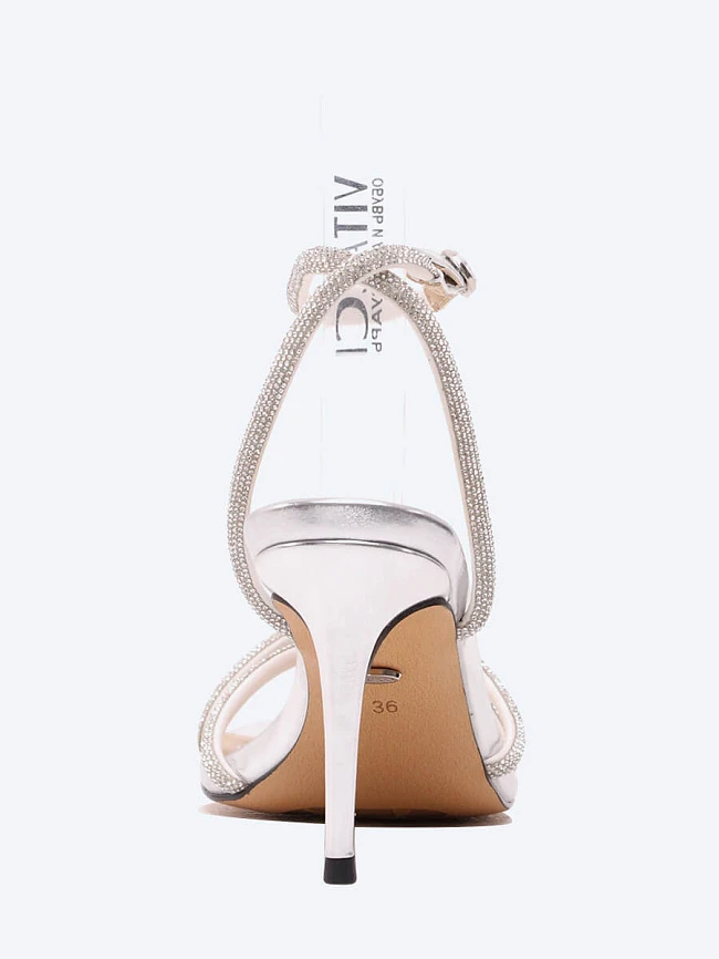 Босоножки женские летние, цвет серебряный, искусственный спилок 1848390P | 7