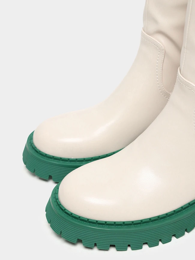 Сапоги женские демисезонные, цвет молочный, искусственная кожа 1847544 | 6