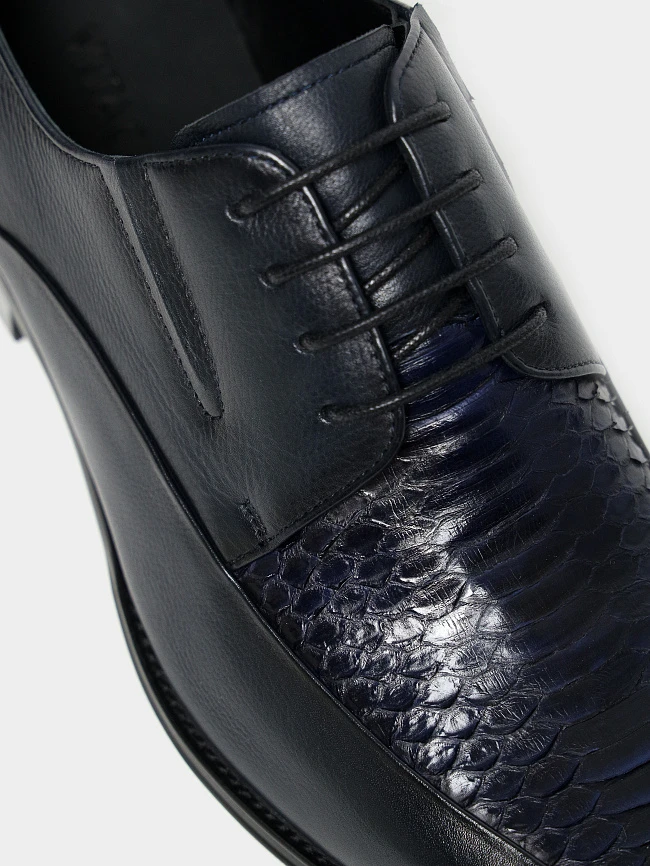 Полуботинки мужские всесезонные, цвет синий, натуральная кожа M1023181 | 5